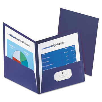 Oxford™ Honeycomb High-capacity Twin Pocket Folders, 1" Capacity, 11 X 8.5, Dark Blue, 4-pack freeshipping - TVN Wholesale